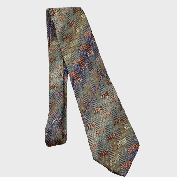 Missoni Multicolor Chevron Zig Zag Silk Tie